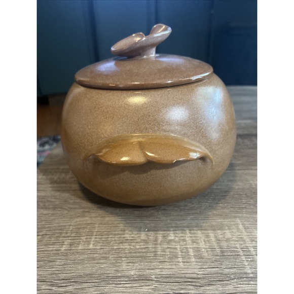 Vintage Frankoma Pottery Bean Pot With lid # 4W Plainsman Brown Casserole - Picture 2 of 12